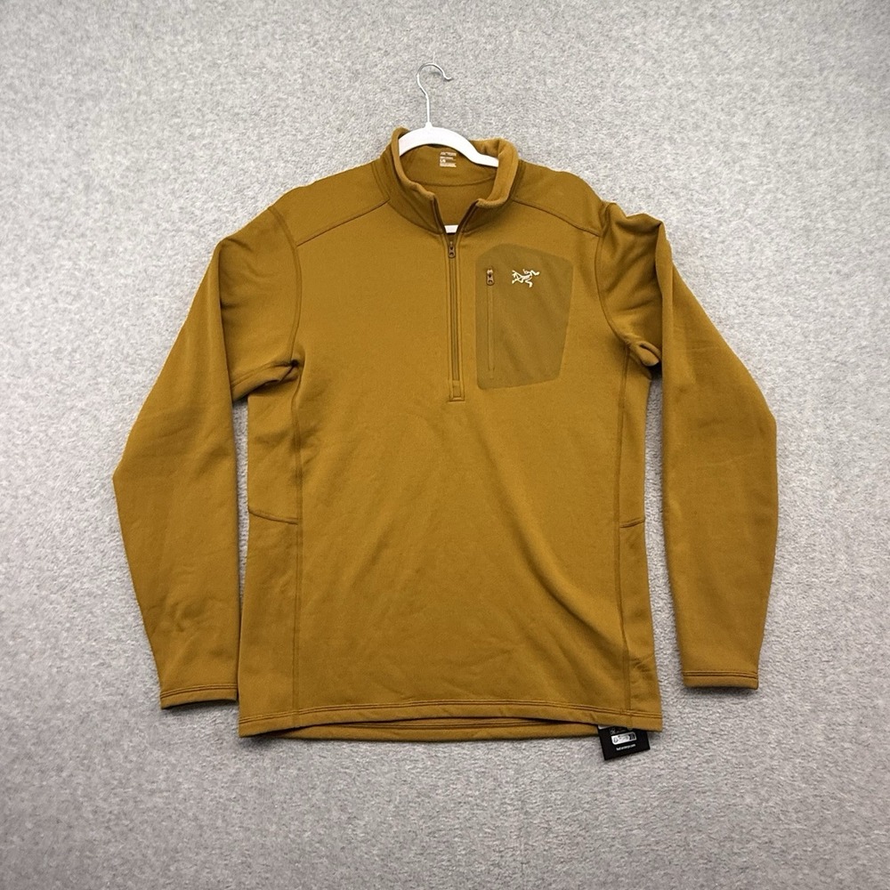 NWT Arc'teryx Rho Zip Neck Pullover Mens L Black Base Layer Thermal 1/4 NEW Gold